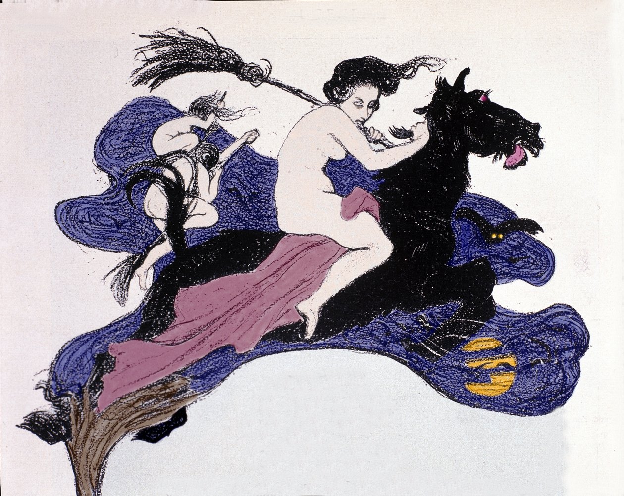 السحرة تتحرك في الهواء. رسم توضيحي لأنجيلو يانك (1868-1940) لـ Jugend بواسطة أنجيلو يانك