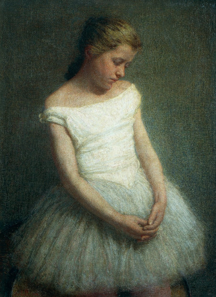 Ballerina (female dancer), by Angelo Morbelli (1853-1919) بواسطة أنجيلو موربيلي
