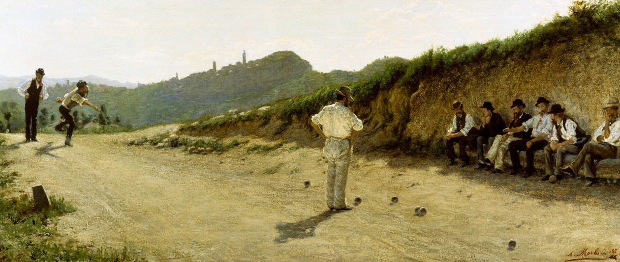 لعبة السلطانيات ، لأنجيلو موربيلي 1885 ، زيت على قماش بواسطة أنجيلو موربيلي