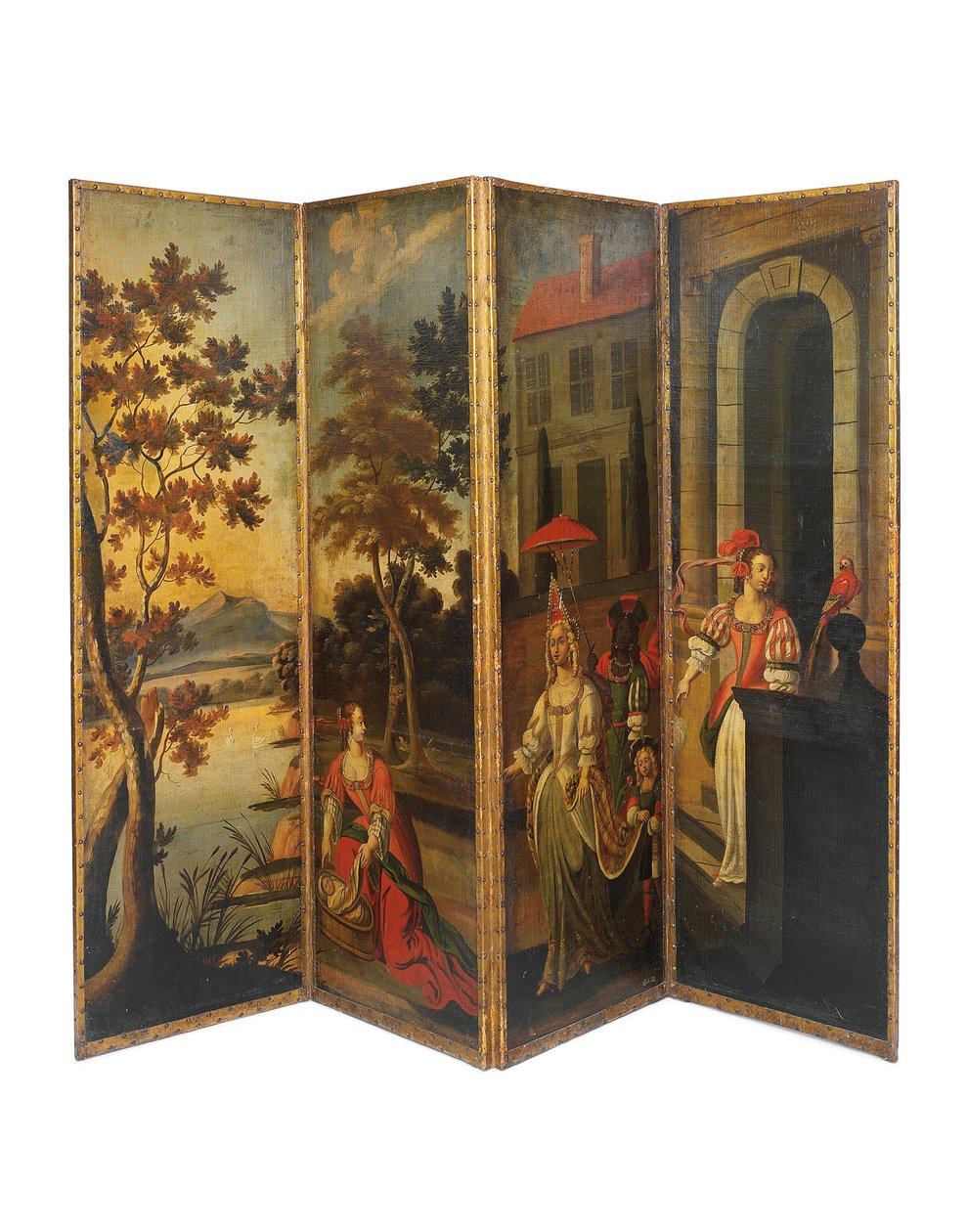 شاشة مزدوجة الجوانب ذات أربعة أضعاف ، c.1700 بواسطة المدرسة الأنجلو الفلمنكية