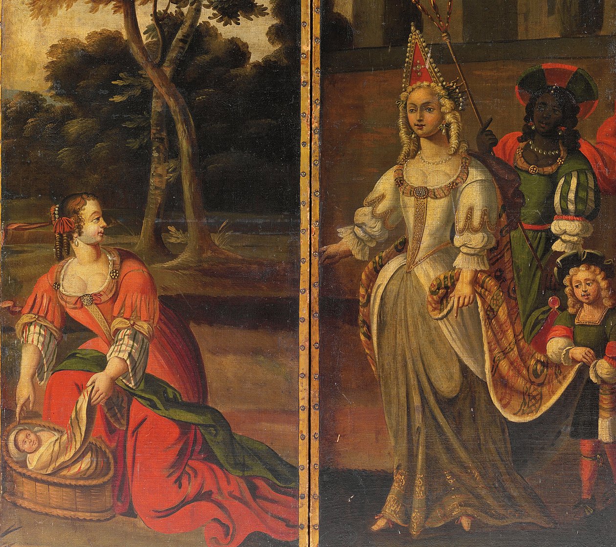 شاشة مزدوجة الجوانب ذات أربعة أضعاف ، c.1700 بواسطة المدرسة الأنجلو الفلمنكية