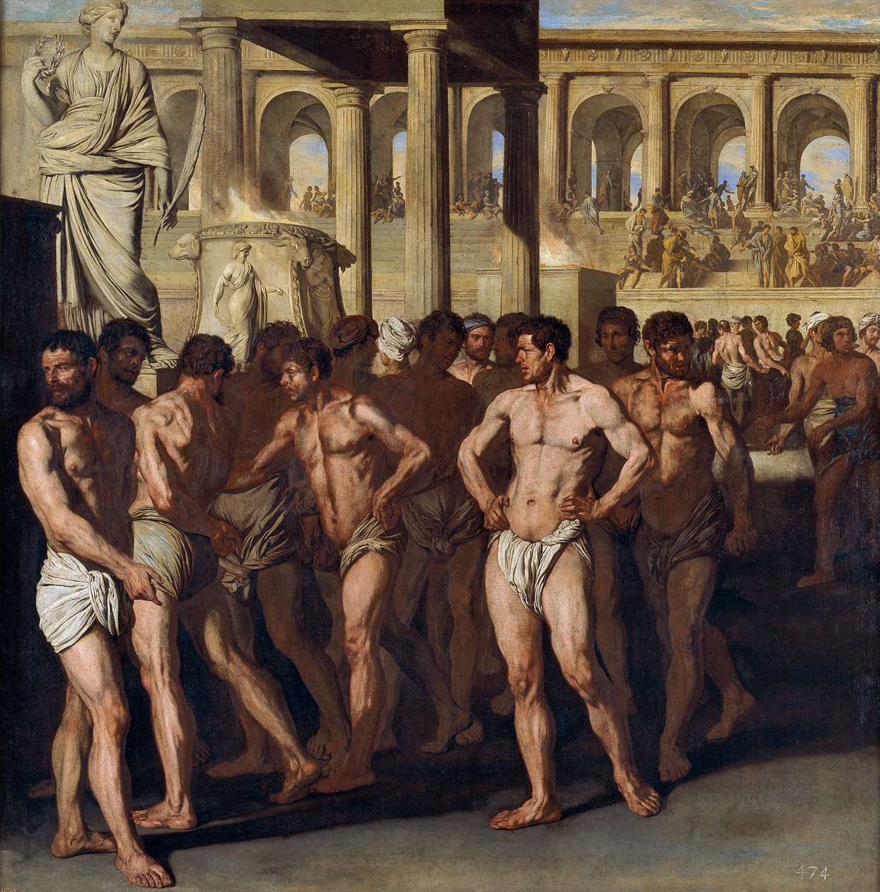 المصارعون - المصارعون - الرسم بواسطة Aniello Falcone (1600 / 7-1665) - 1640 - زيت على قماش - 186x183 - متحف ديل برادو ، مدريد بواسطة أنيللو فالكون