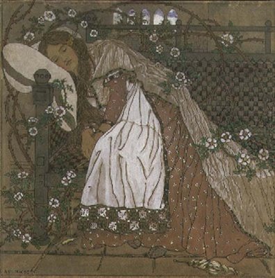 رسم توضيحي للجمال النائم لتشارلز بيرولت (1628-1703) بواسطة آن ماكبث