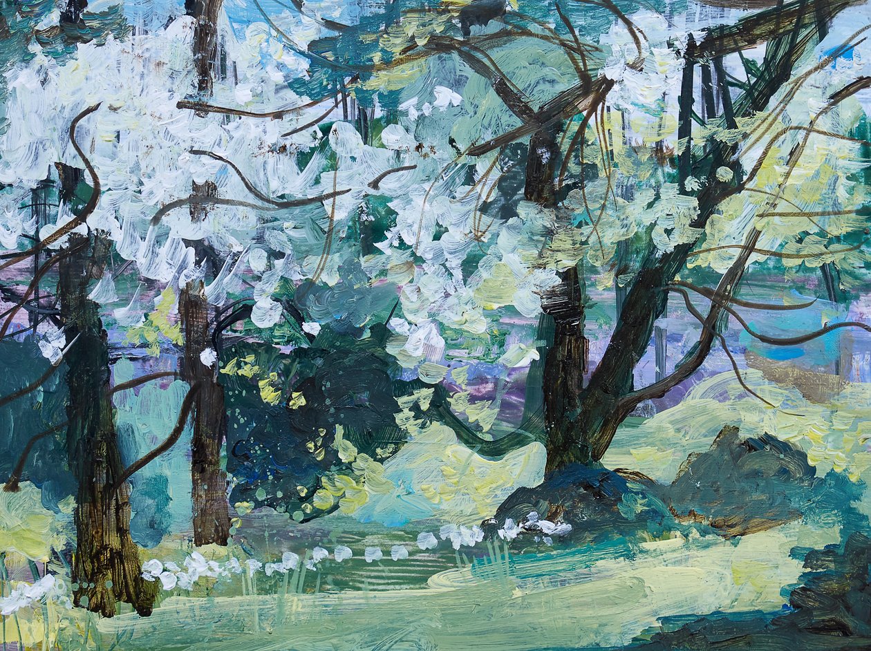 Blossom Trees ، باكستون ، 2021 (أكريليك) بواسطة آن أورام