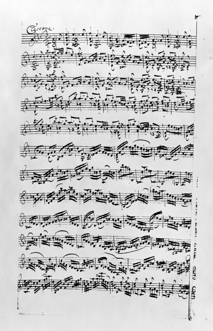 نسخة من "Partita in D Minor for Violin" بقلم يوهان سيباستيان باخ (1685-1750) بواسطة آنا ماجدالينا باخ