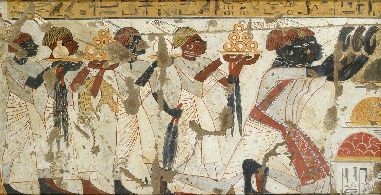 نسخة من الرسم على الحائط من المقبرة الخاصة 40 لهوي ، طيبة 1 ، 1 ، 75-78 ، القرن العشرين بواسطة آنا