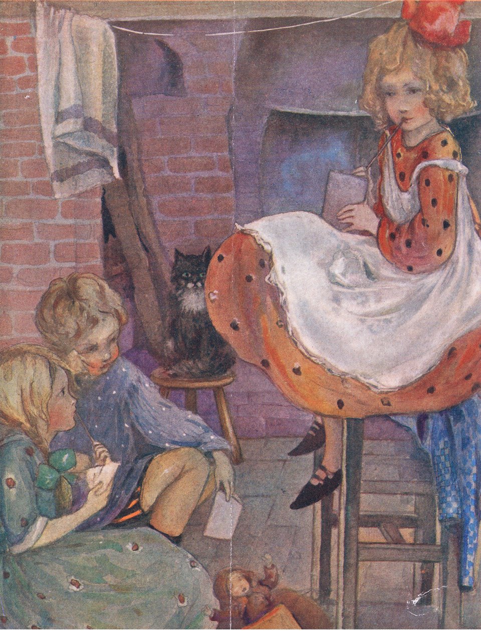 لا أستطيع التفكير في ما أضعه ، من الكتاب الكبير للأطفال (Herbert Strang) الذي نشره همفري ميلفورد ، مطبعة جامعة أكسفورد ، c.1920 بواسطة آن أندرسون