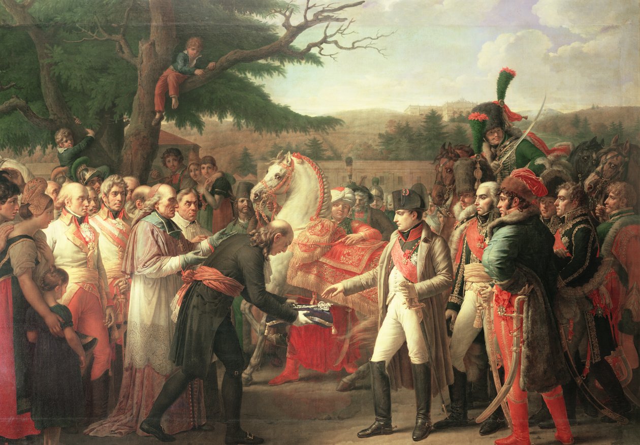 نابليون بونابرت (1769-1821) يستلم مفاتيح فيينا في شلوس شونبرون ، 13 نوفمبر 1805 ، 1808 بواسطة آن لويس جيروديت دي رويسي تريوسون