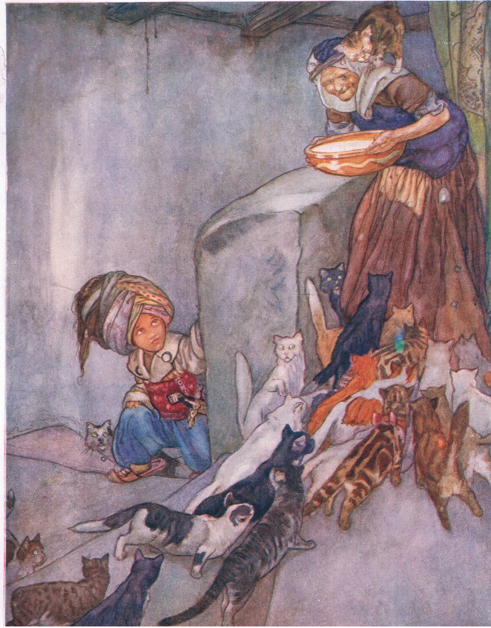 لبن للعائلة ، من كتاب الأطفال الكبير (Herbert Strang) الذي نشرته همفري ميلفورد ، مطبعة جامعة أكسفورد ، c.1920 بواسطة آن أندرسون