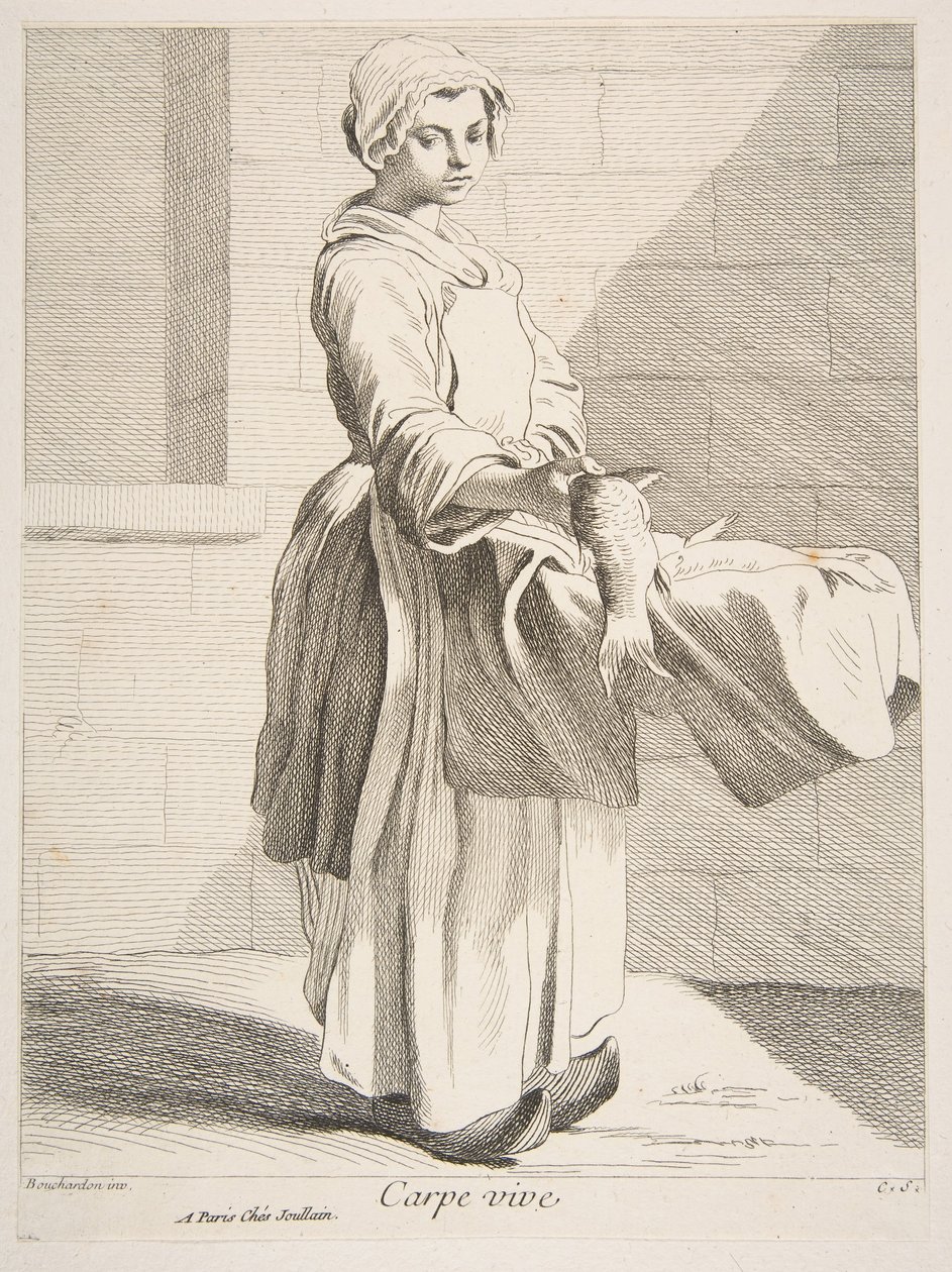 بائع أسماك ، 1738. بواسطة آن كلود فيليب دي كايلس