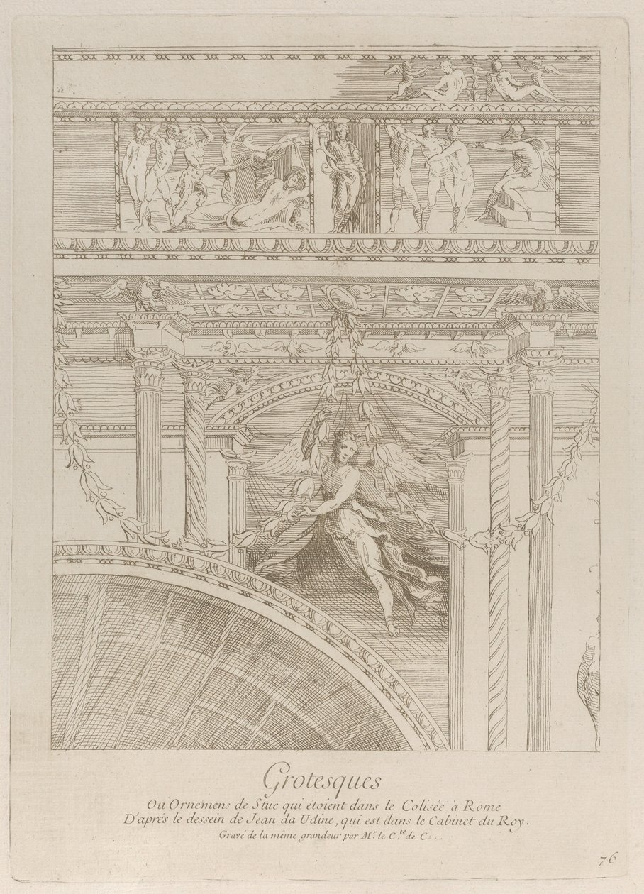 Grotesques: تفاصيل النقوش الجصية التي تزين الكولوسيوم في روما بجناح ... ، كاليفورنيا. 1729. بواسطة آن كلود فيليب دي كايلس