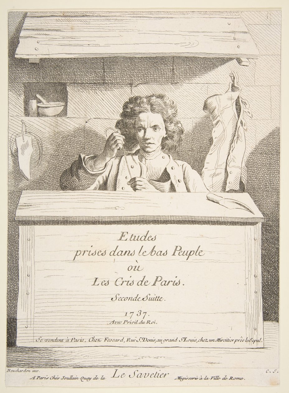 الإسكافي ، 1737. بواسطة آن كلود فيليب دي كايلس