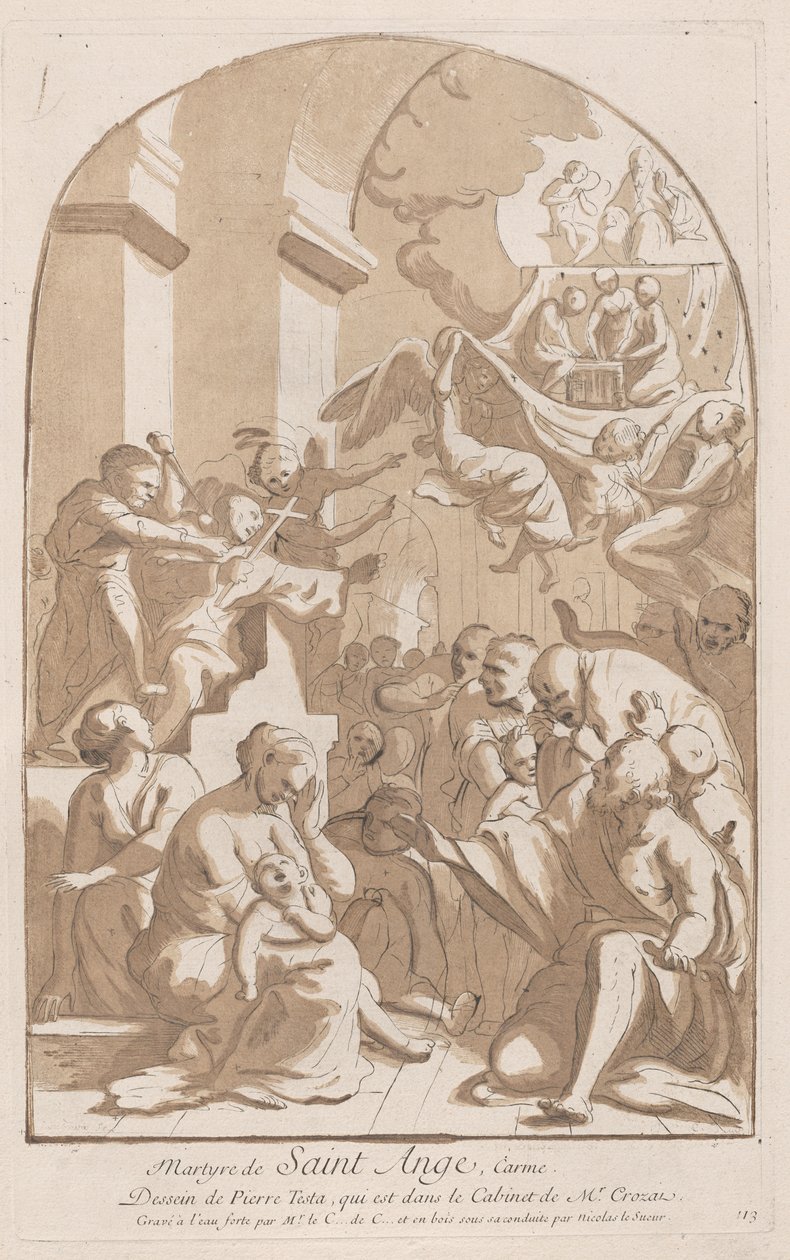 استشهاد القديس أنجيلو الذي طعن في أعلى اليسار من قبل الرعب ... ، 1729-1764. بواسطة آن كلود فيليب دي كايلس
