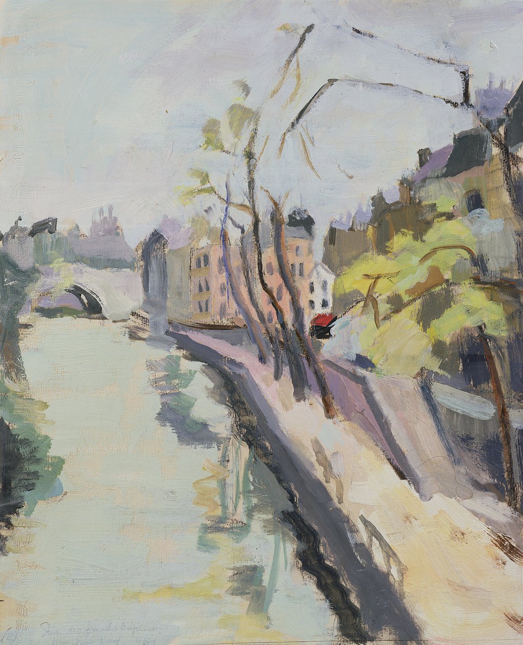Quai des Grands Augustins ، باريس ، 1961 (زيت على ورق) بواسطة آن دورهام