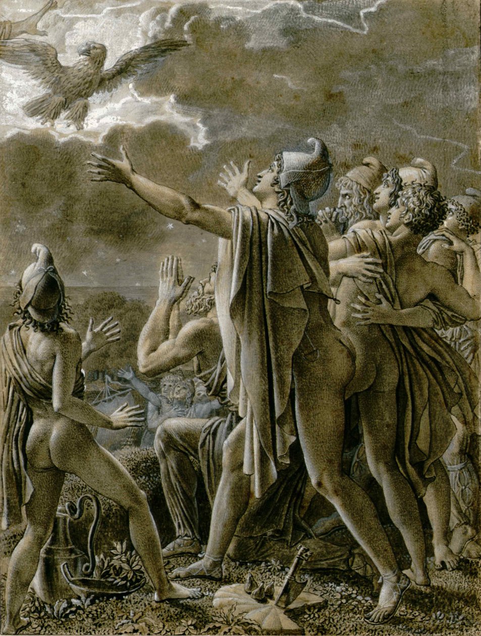 أينيس وأتباعه في Latium ، 1791-1793. بواسطة آن لويس جيروديت دي رويسي تريوسون