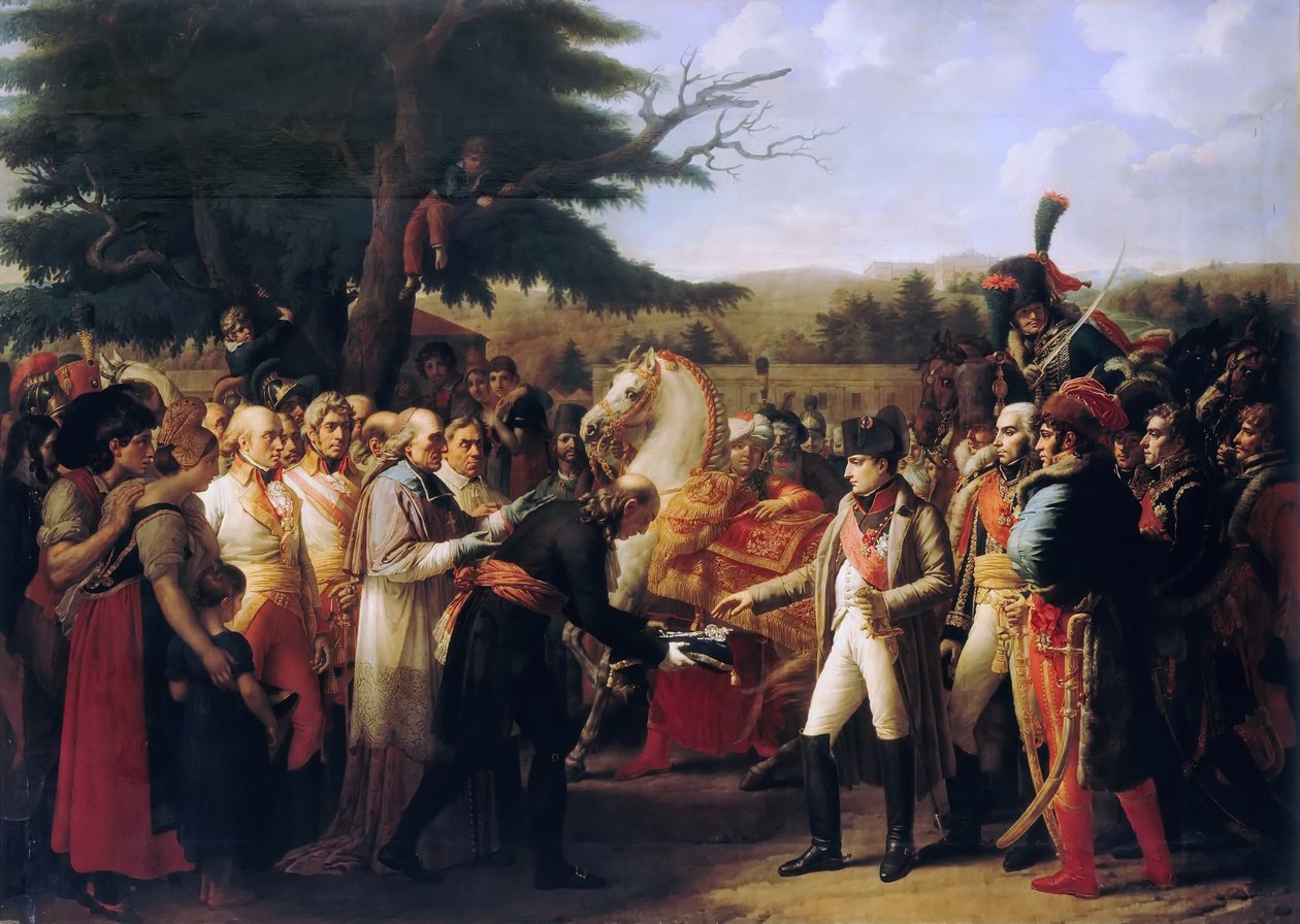 نابليون بونابرت يستلم مفاتيح فيينا في قصر شونبرون ، 13 نوفمبر 1805 بواسطة آن لويس جيروديت دي رويسي تريوسون
