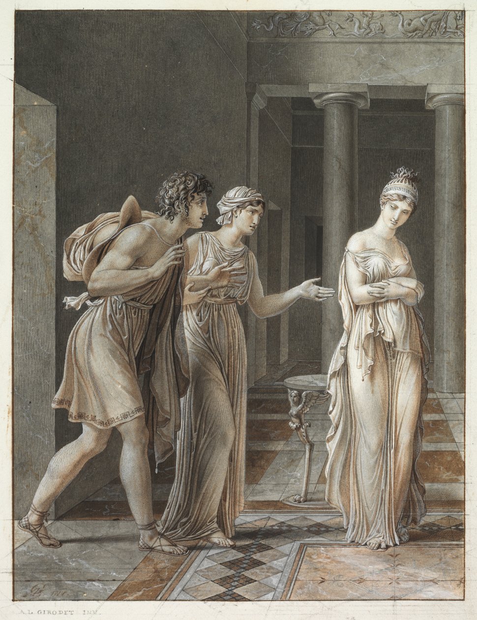 لقاء Orestes و Hermione ، ج. 1800. بواسطة آن لويس جيروديت دي رويسي تريوسون