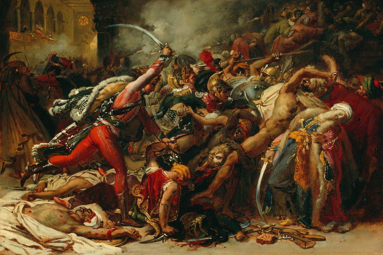 رسم تخطيطي لثورة القاهرة ، حوالي عام 1810. بواسطة آن لويس جيروديت دي روسي تريوسون