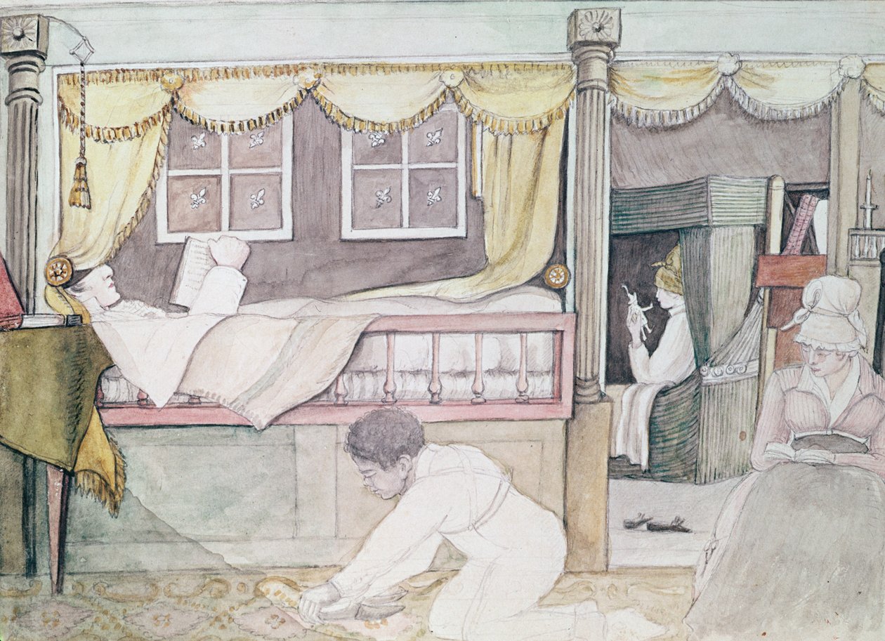 كابينة دي نوفيل على يوريديس ، 1816 (قلم رصاص ومرحاض على ورق) بواسطة آن مارجريت هايد دي نوفيل