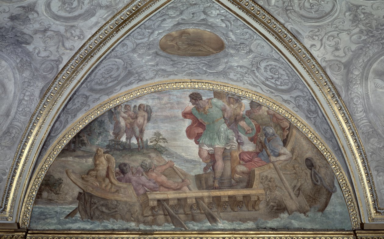 Lunette مُصوَّر لـ Ulysses و Sirens ، من "Camerino" ، 1596 بواسطة أنيبال كاراتشي