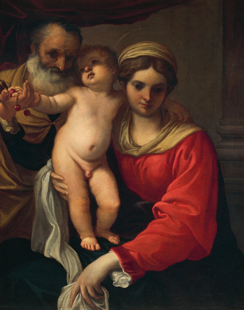 العائلة المقدسة أو مادونا الكرز ، حوالي 1593 ، بقلم أنيبالي كاراتشي (1560-1609) ، زيت على قماش بواسطة أنيبال كاراتشي
