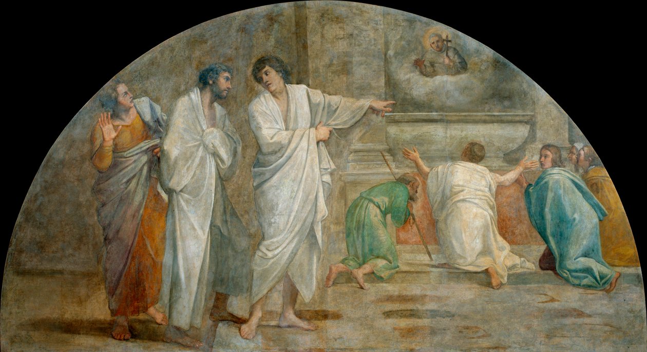 L'apparition de Saint Diego d'Alcala (1400-1463) فوق قبره (ظهور القديس ديداكوس فوق قبره) - رسم لأنيبال كاراتشي (كاراتشي) بواسطة أنيبال كاراتشي