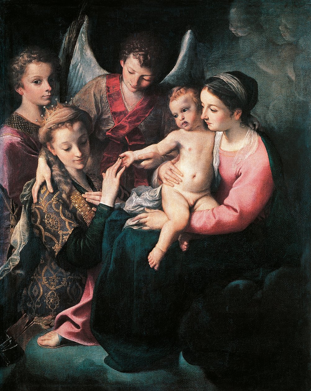 زواج صوفي من سانت كاترين ، بقلم أنيبال كاراتشي (1560-1609) ، زيت على قماش بواسطة أنيبال كاراتشي