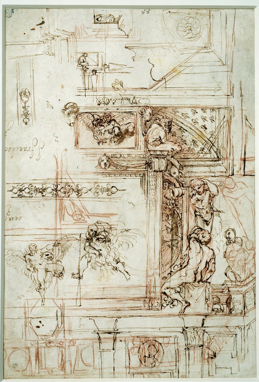 مشروع لمعرض Farnese. رسم لأنيبال كاراتشي ديت كاراش (1560-1609) بواسطة أنيبال كاراتشي