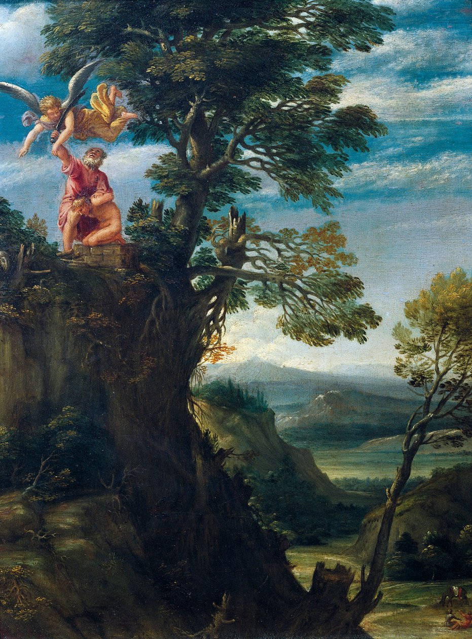 تضحية إسحاق من قبل أنيبال كاراتشي (1560-1609) ، زيت على قماش ، 45x34 سم بواسطة أنيبال كاراتشي