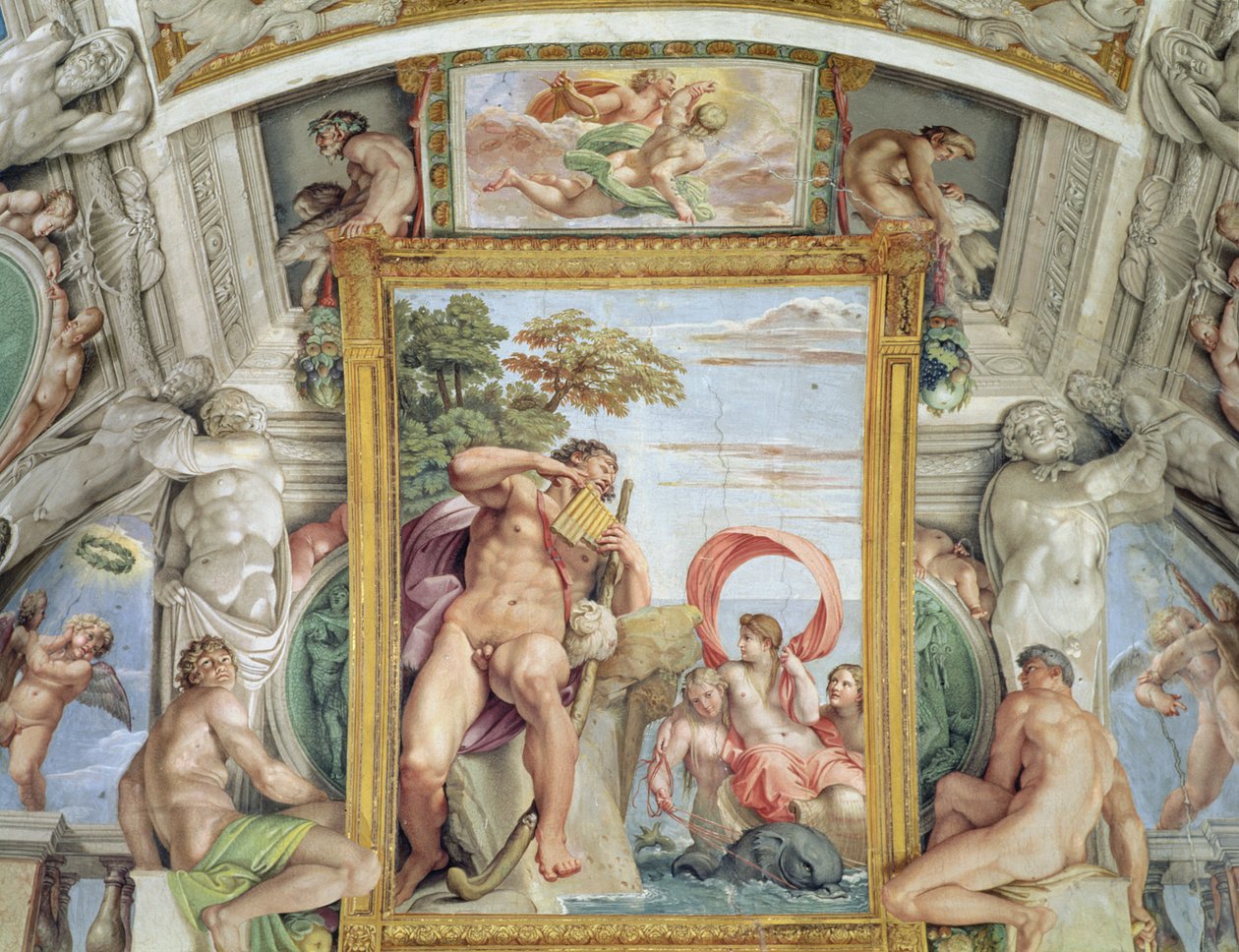قاعة غاليريا كاراشي كاراتشي التفاصيل ل Polyphemus و Galatea ، 1597-1604 فريسكو بواسطة أنيبال كاراتشي