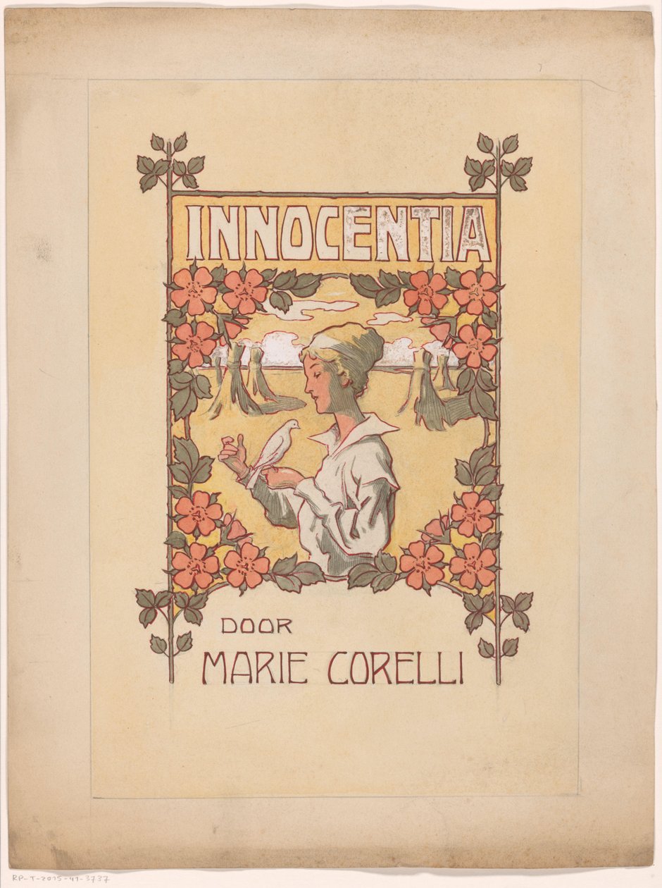 تصميم الفرقة لـ: Marie Corelli ، Innocentia: حلم الحياة والواقع (البراءة) ، 1915 بواسطة مجهول