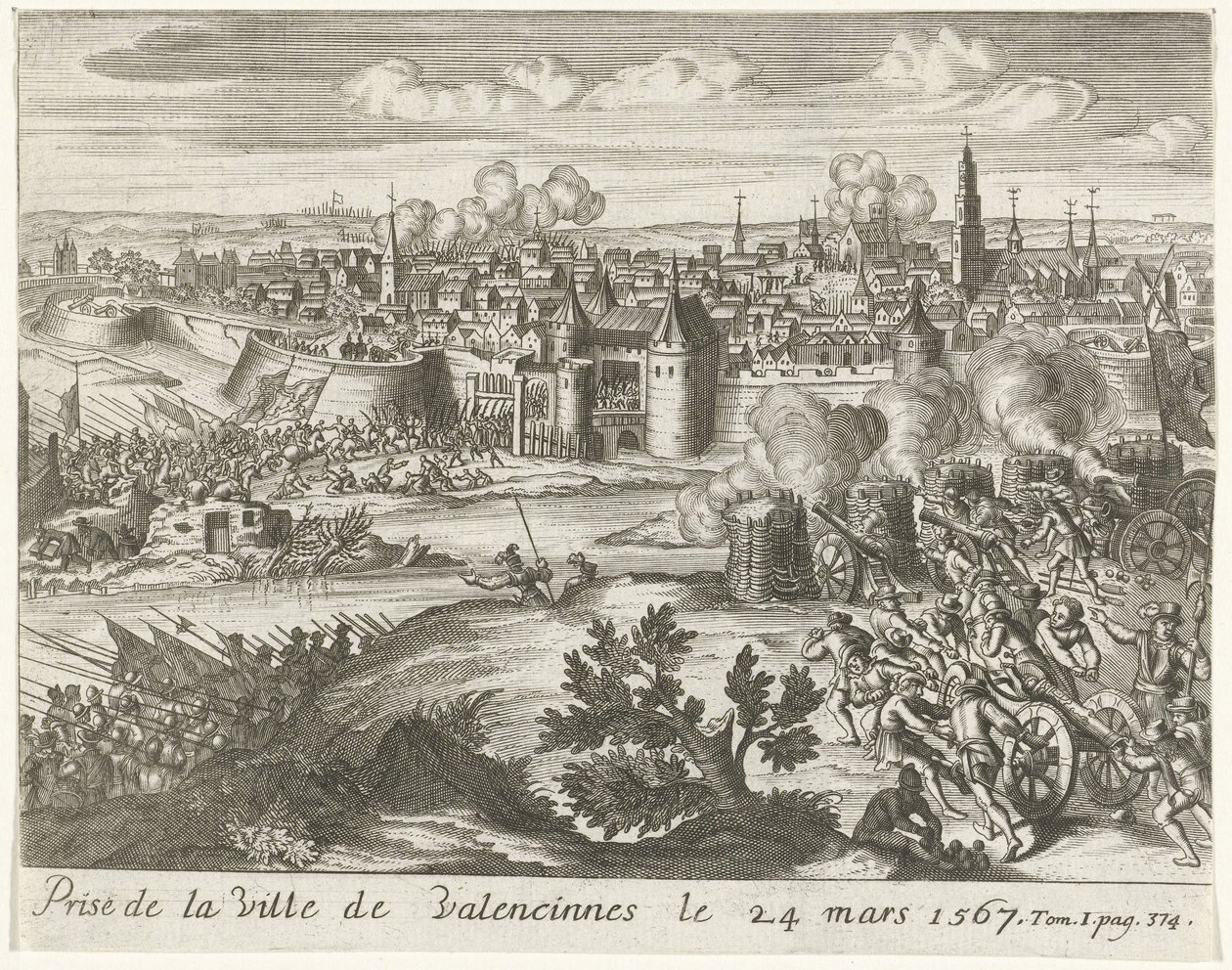 بيلج فان فالنسيان ، 1567 الاستيلاء على مدينة فالنسيان في 24 مارس 1567 (العنوان على الجسم) بواسطة مجهول