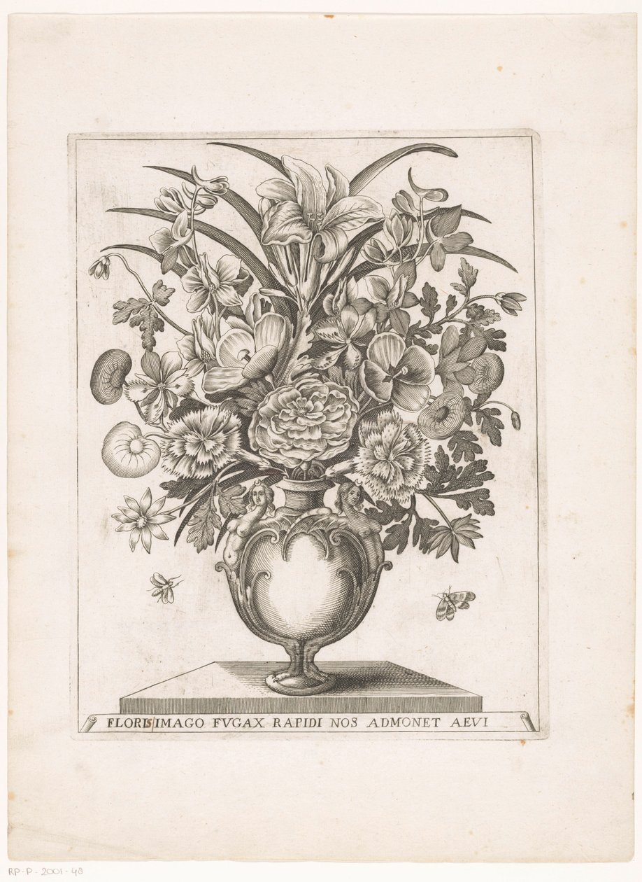 التقى Bloemen in vaas halffiguren صورة زهرة (أزهار) وميض بسرعة تذكرنا بالعمر (العنوان على الكائن) بواسطة مجهول