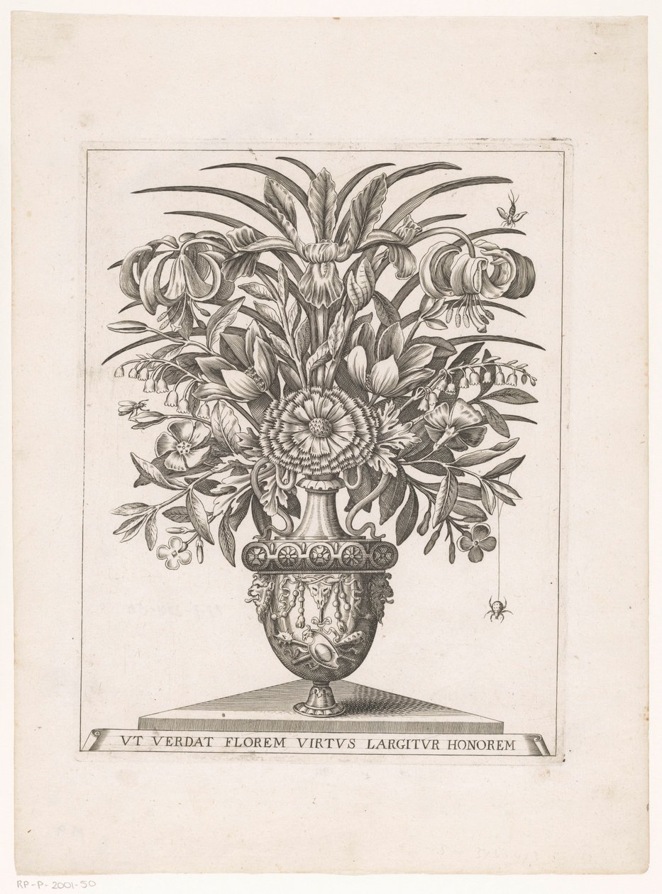 التقى Bloemen in vaas leeuwenkoppen (العنوان على الكائن) بواسطة مجهول