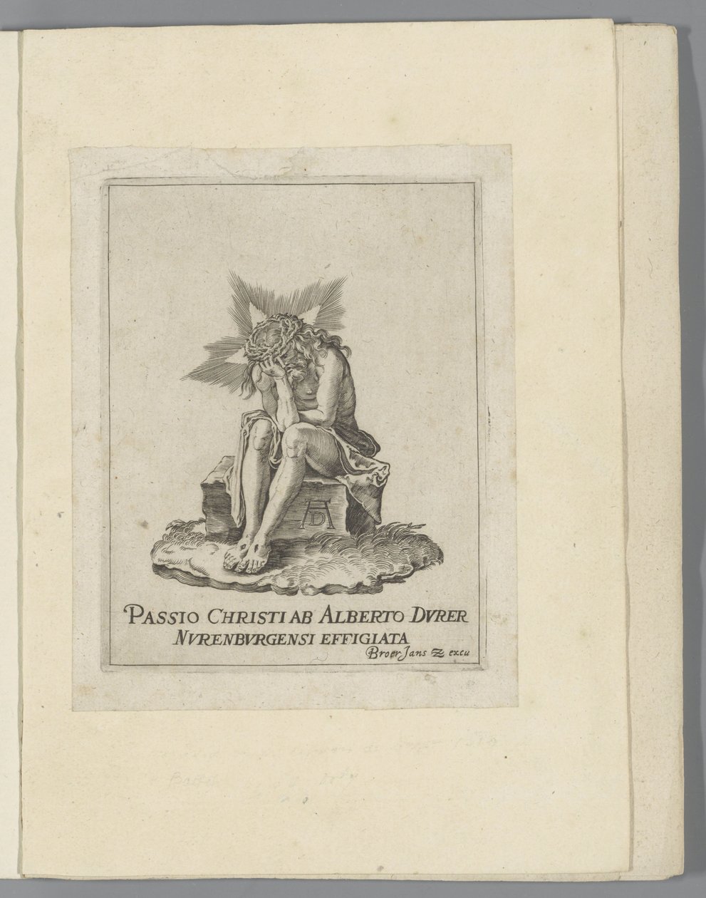 المسيح على الحجر البارد العاطفة الصغيرة (عنوان المسلسل) Passio Christi Ab Alberto Durer Nurenburgensi Effigiata (عنوان السلسلة على الكائن) بواسطة مجهول