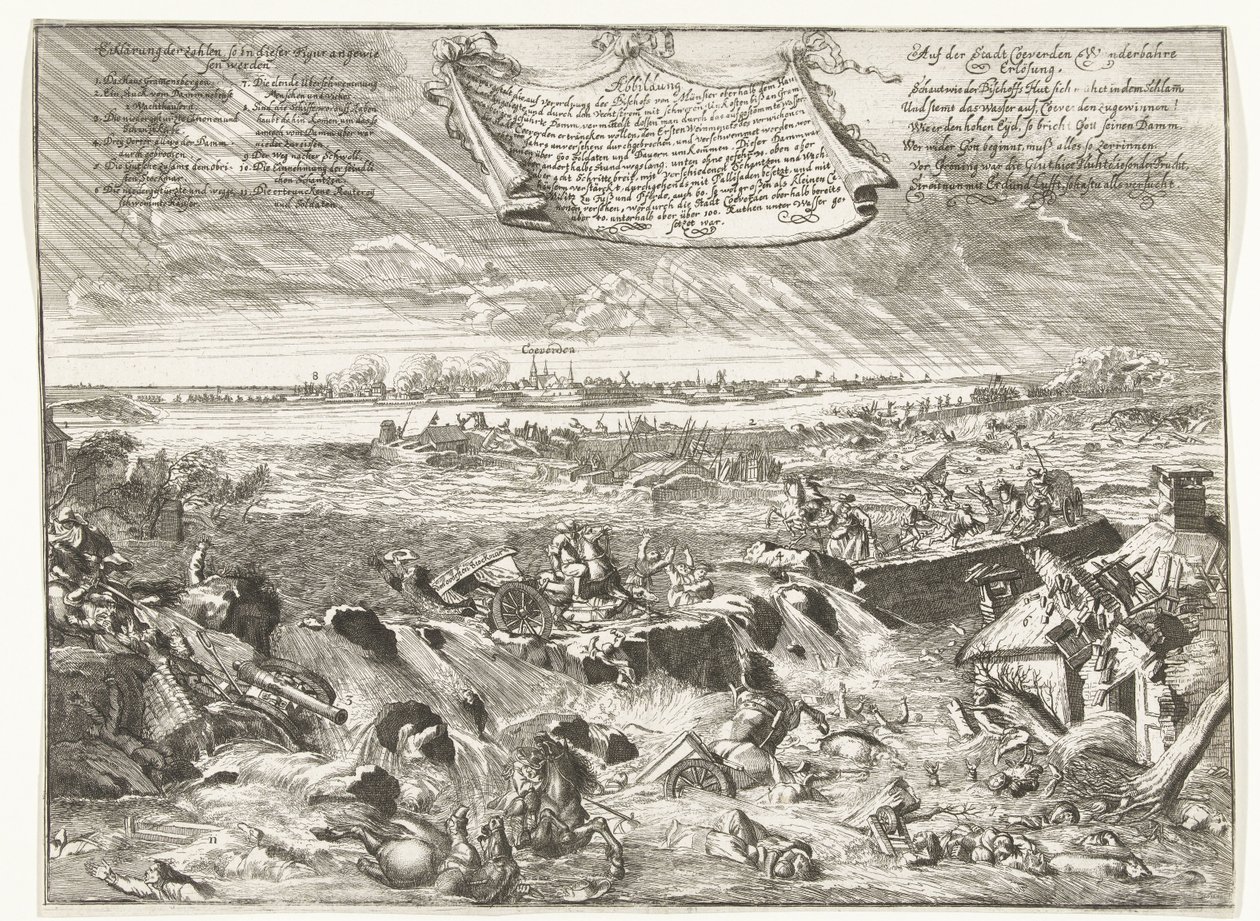 Dijkdoorbraak بالقرب من Coevorden ، 1673 حدد كيف وما هو شكل ، بموجب مرسوم صادر عن أسقف مونستر (...) (العنوان على الكائن) بواسطة مجهول