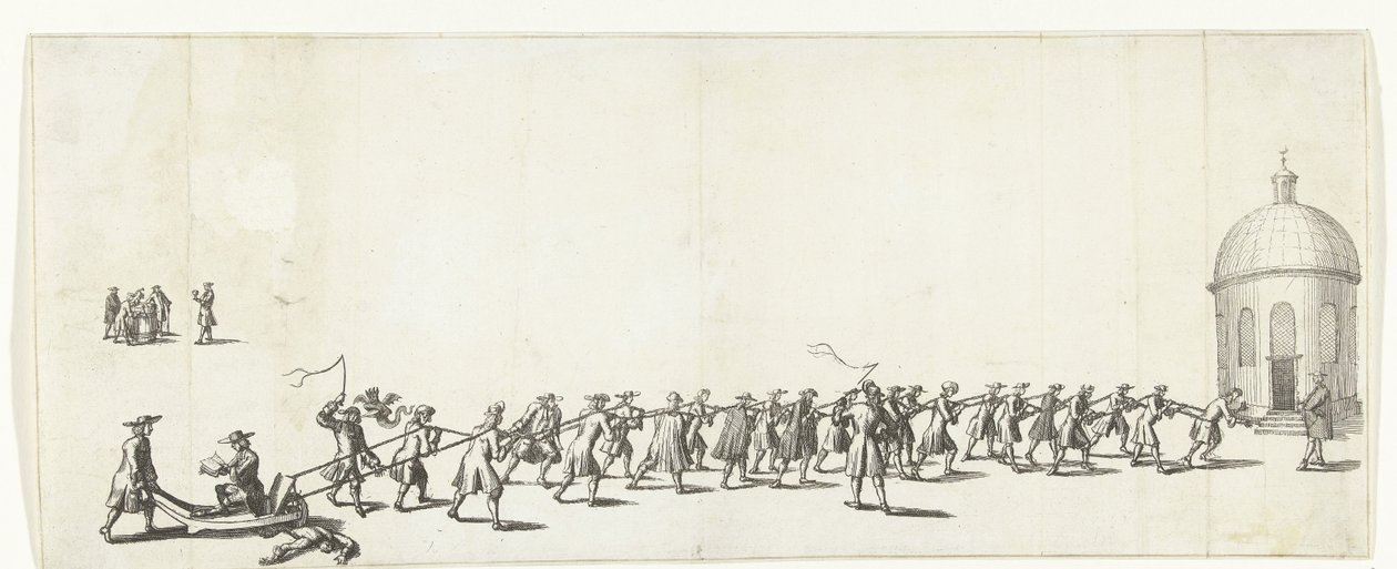 تم سحب دومينيكوس على عربة يدوية إلى الكنيسة اللوثرية المستديرة ، 1683-1684 بواسطة مجهول