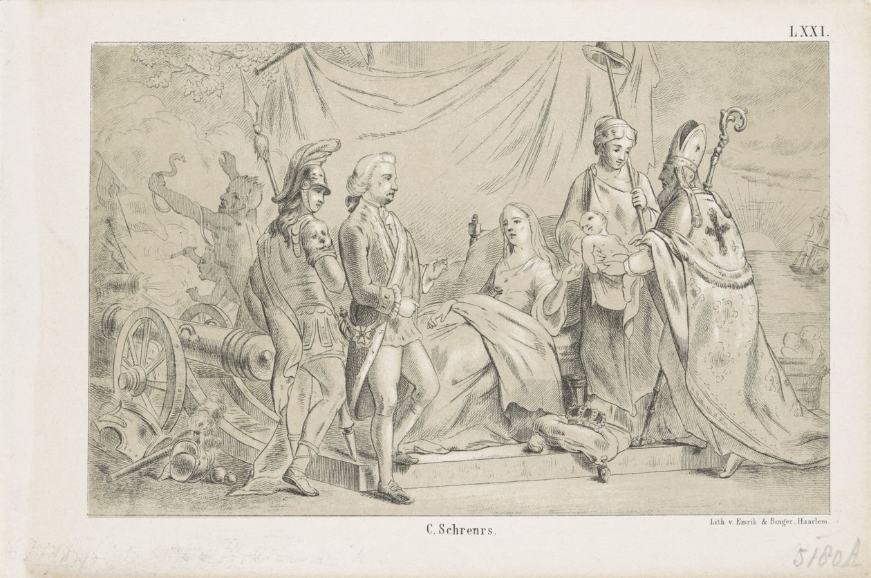 ولادة الأمير ويليم فريدريك جورج ، الملك فيليم الثاني لاحقًا ، 1792 بواسطة مجهول