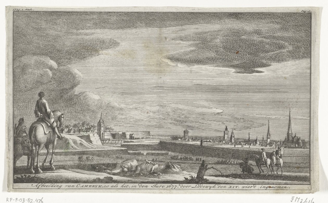 منظر كامبراي ، 1677 صورة Cameryk ، كما هي ، في عام 1677. بواسطة Lodewyk den XIV. غريب مبتلع (العنوان على الكائن) بواسطة مجهول