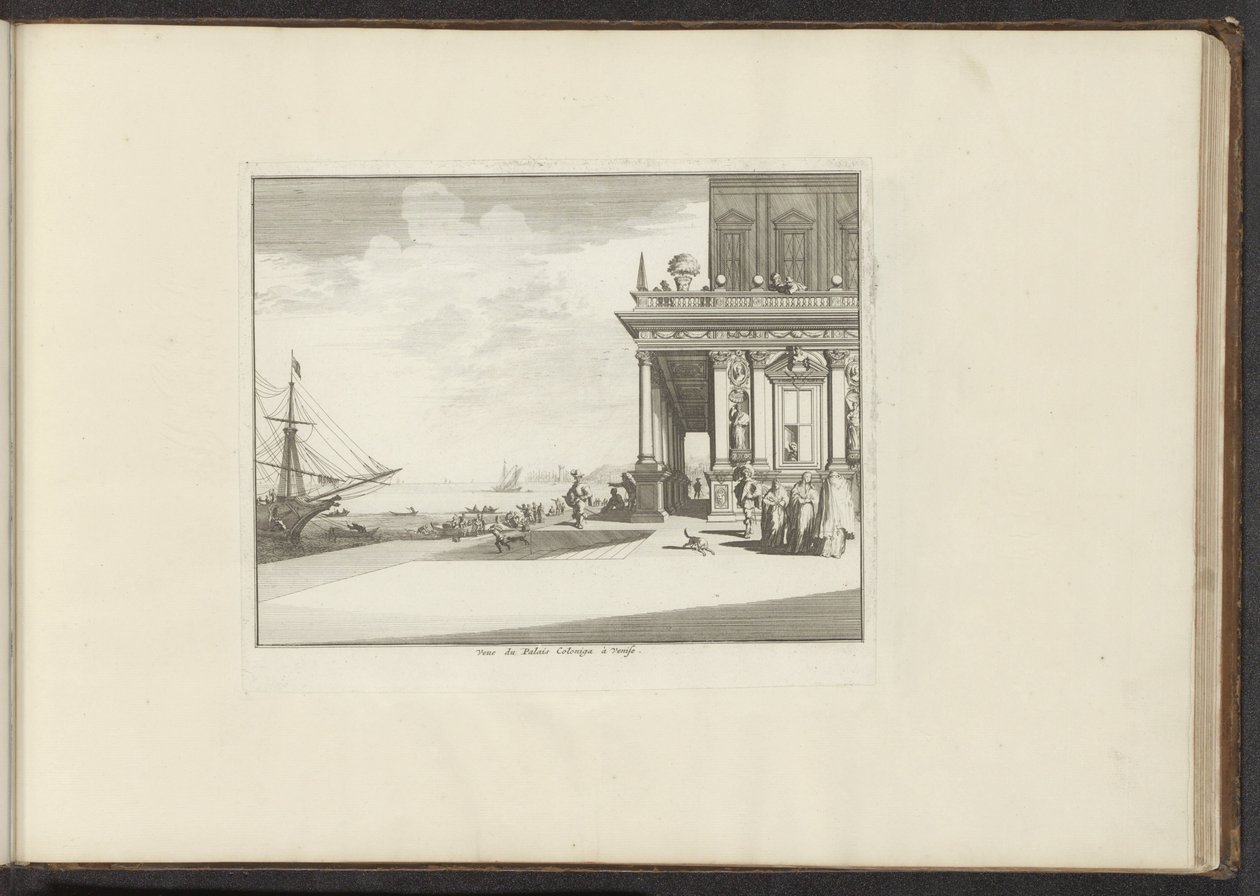 منظر لقصر كولينا في البندقية Vue du Palais Collina à Venise (العنوان على الكائن) القصور والمعالم الأثرية في البندقية وليفورنو ونابولي وروما (عنوان السلسلة) بواسطة مجهول