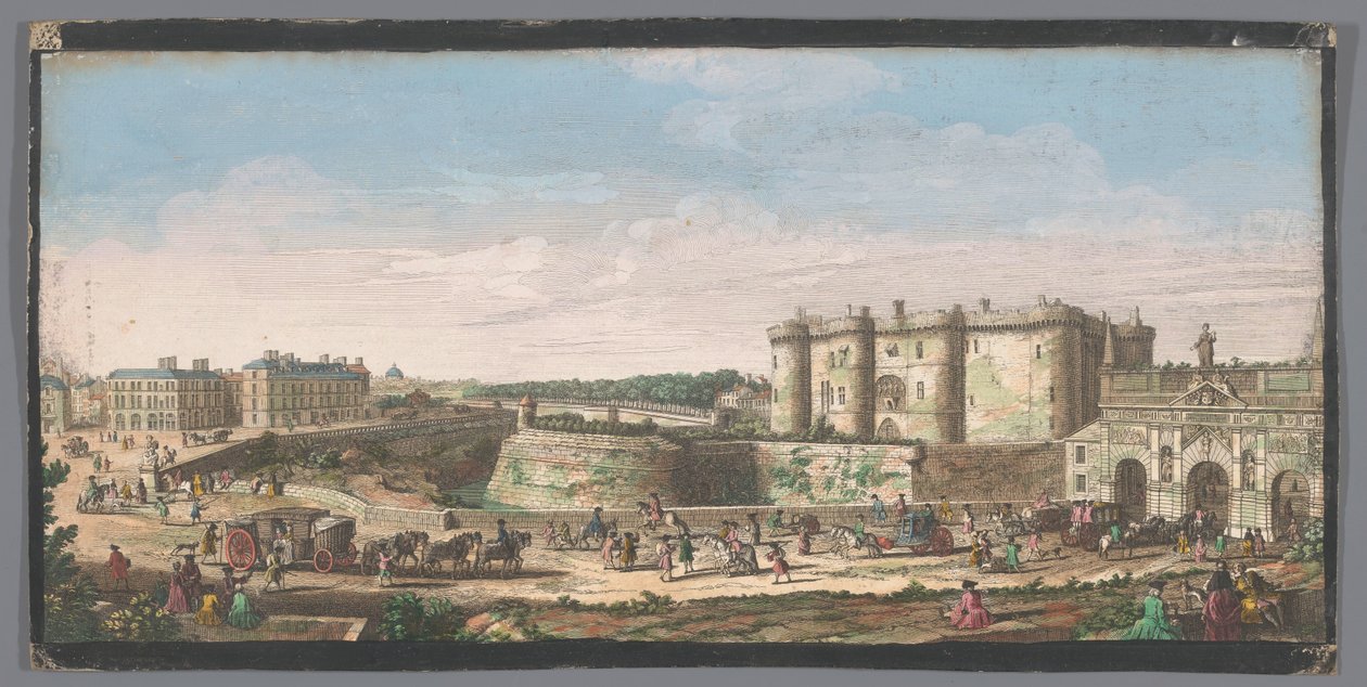 منظر للباستيل وبوابة سانت أنطوان في باريس منظر لباستيل دي باريس ، من Porte St. Antoine، et d