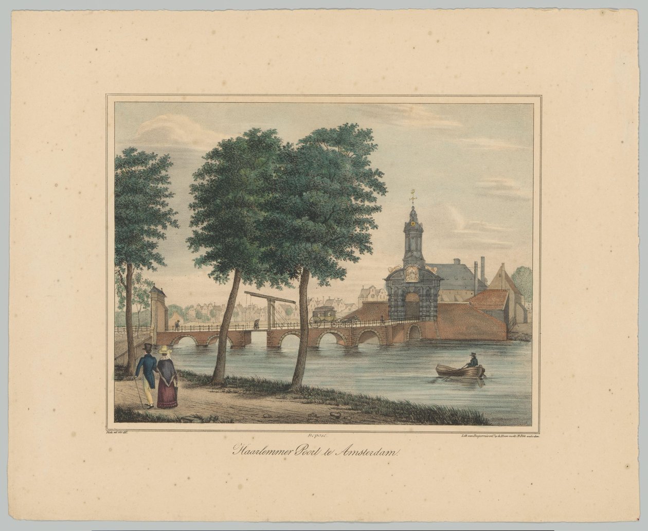 منظر لهارلميربورت في أمستردام Haarlemmer Poort في أمستردام (العنوان على الكائن) مناظر للبوابات الست الرئيسية لمدينة أمستردام. 1st Cahier (عنوان المسلسل) بواسطة مجهول