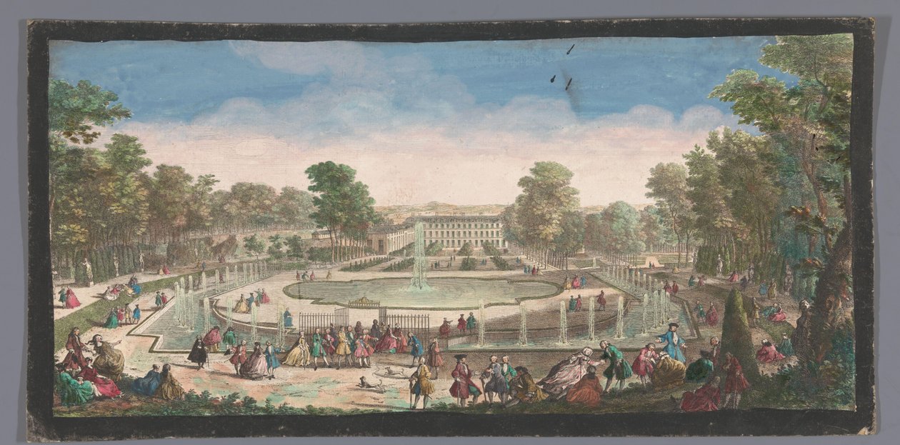 Gezicht op de Orangerie van het Château de Saint-Cloud منظر شاتو دو سانت كلاود من جانب أورانجيري (العنوان على الجسم) بواسطة مجهول