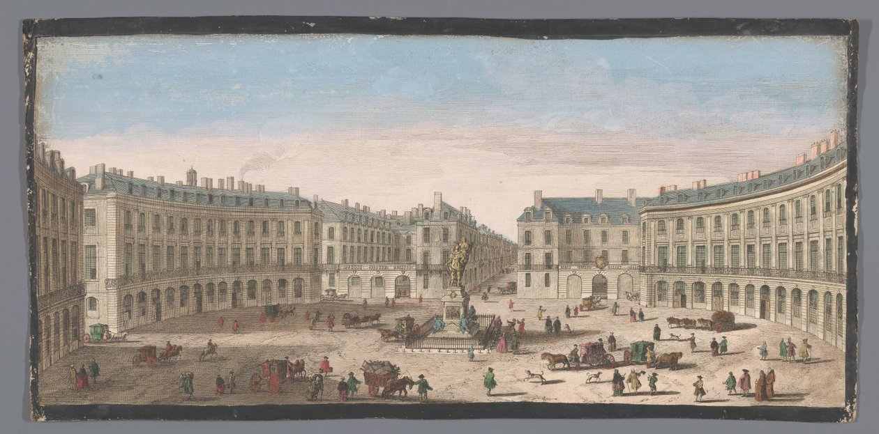 Gezicht op de Place des Victoires te Paris منظر ل Place des Victoires (العنوان على الكائن) بواسطة مجهول