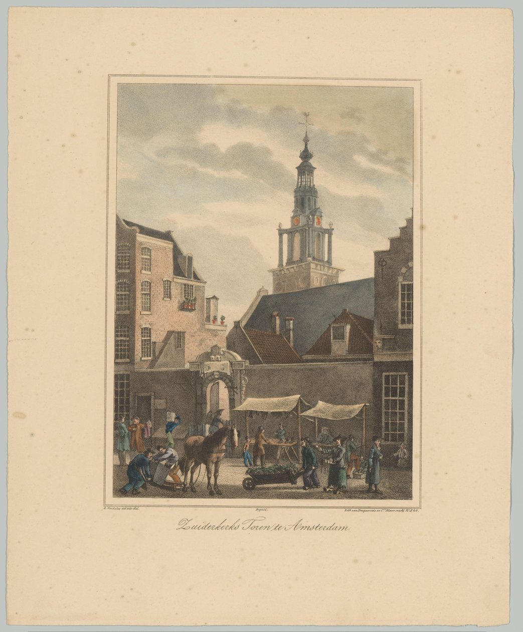 منظر ل Zuiderkerkstoren في أمستردام Zuiderkerks Toren في أمستردام (العنوان على الكائن) مناظر للأبراج الرئيسية الستة لمدينة أمستردام. 2nd Cahier (عنوان المسلسل) بواسطة مجهول