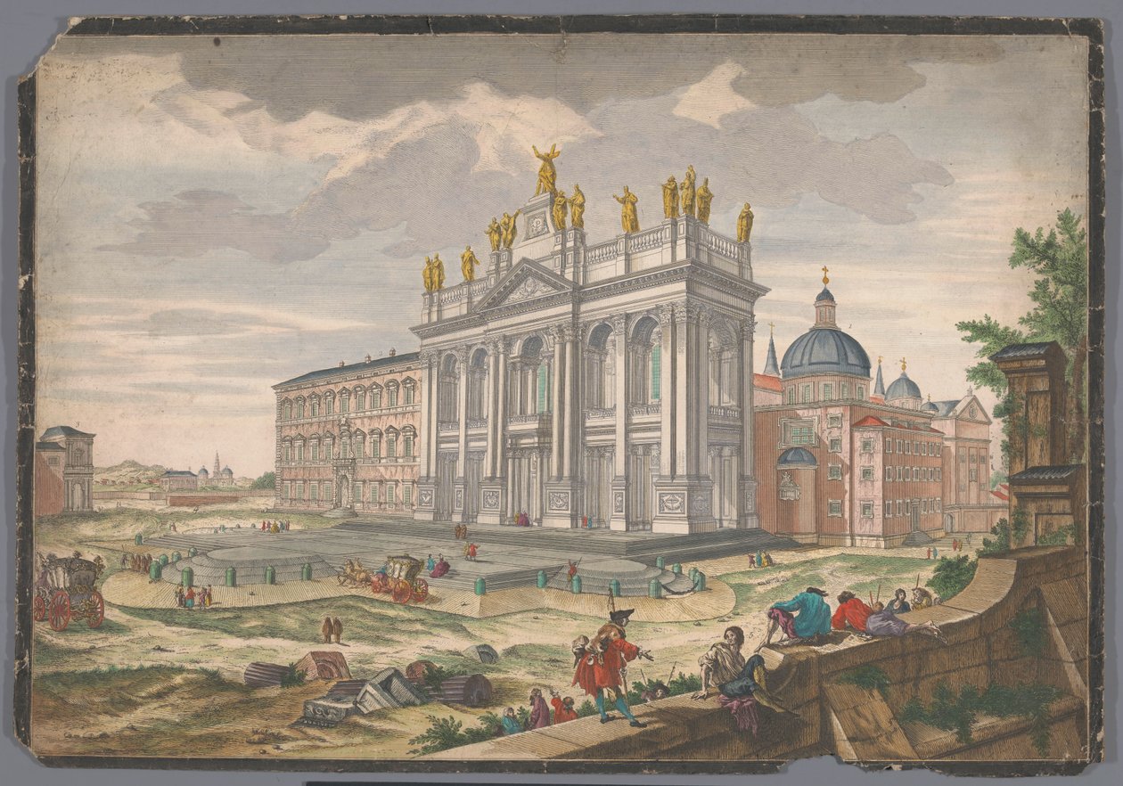 منظر لكنيسة القديس يوحنا لاتيران في روما Veduta della Basilica di S. Giovanni Laterano (العنوان على الجسم) بواسطة مجهول