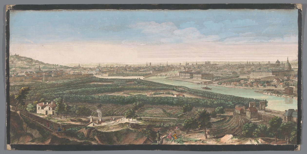 منظر لمدينة باريس من قرية Chaillot منظر عام لمدينة باريس ، جائزة de la hauteur du Village of Chaillot (العنوان على الكائن) بواسطة مجهول