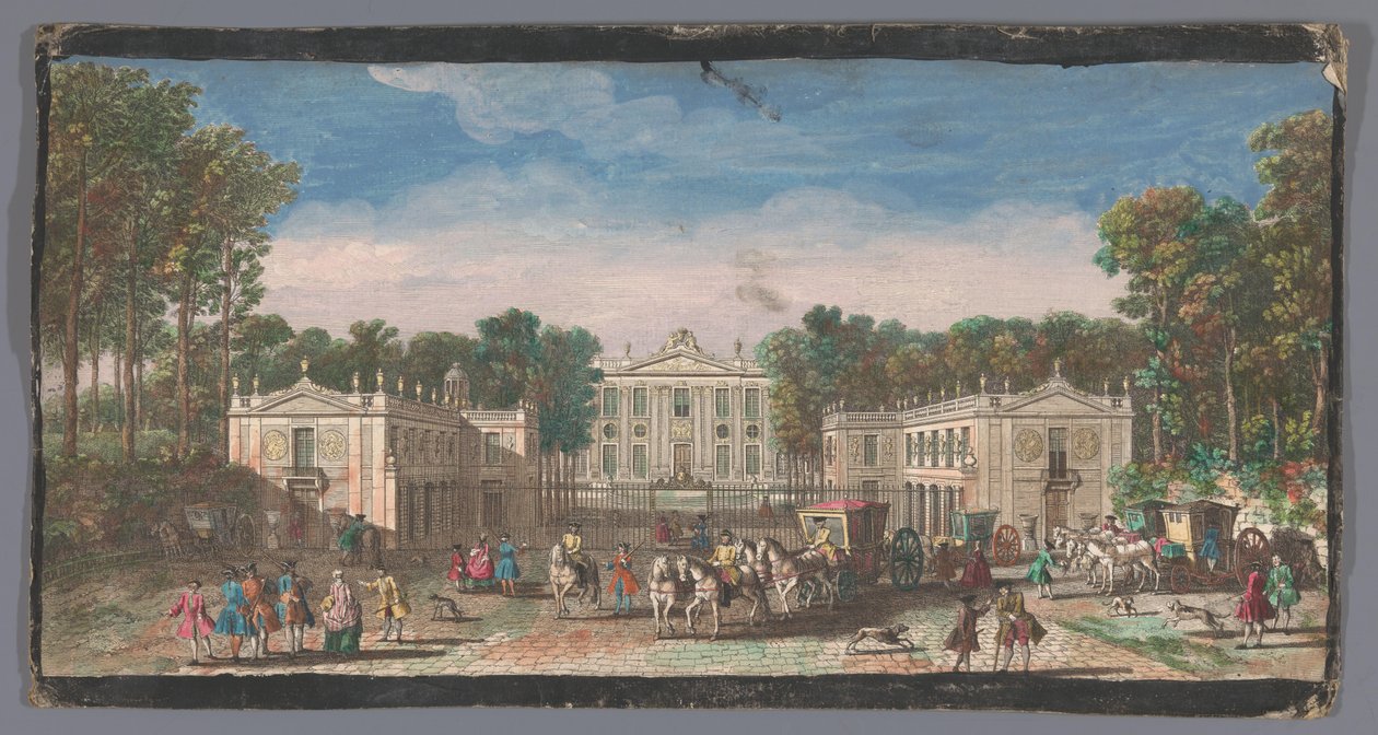 منظر للجزء الأمامي من Château de Marly Divorces vues du Chateau Royal de Marli (العنوان على الكائن) بواسطة مجهول