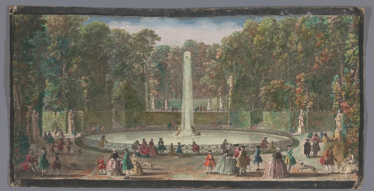 منظر لـ Bassin des Muses في حديقة Château de Marly Le Bassin des Muses dans le jardin de Marli (العنوان على الكائن) بواسطة مجهول