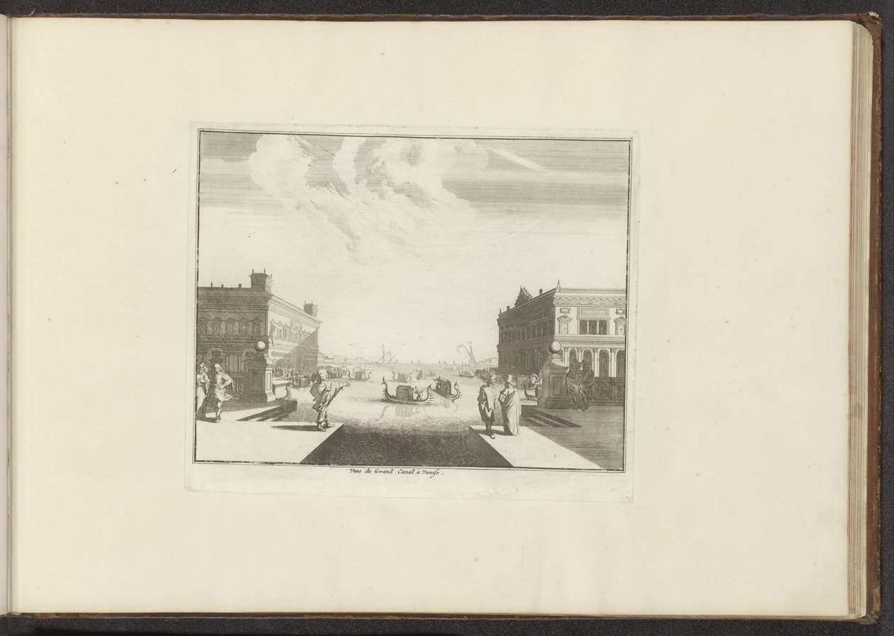 منظر للقناة الكبرى في البندقية Vue du Grand Canal à Venise (العنوان على الكائن) القصور والمعالم الأثرية في البندقية وليفورنو ونابولي وروما (عنوان السلسلة) بواسطة مجهول